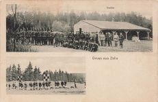 Gruß aus Zella Truppenübungsplatz und Kantine Thüringen Postkarte AK 1915