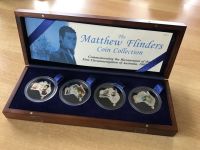 4 x 1oz UGANDA 2002 Matthew Flinders Silber 999 PP Münzen Color im Etui