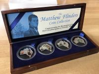 4 x 1oz UGANDA 2002 Matthew Flinders Silber 999 PP Münzen Color im Etui