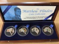 4 x 1oz UGANDA 2002 Matthew Flinders Silber 999 PP Münzen Color im Etui