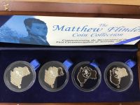 4 x 1oz UGANDA 2002 Matthew Flinders Silber 999 PP Münzen Color im Etui