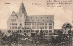 Das Gymnasium in Worms Rheinland-Pfalz Postkarte AK