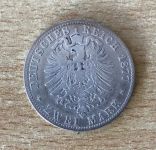 2 Mark Stadtwappen Hamburg 1877 J Silbermünze