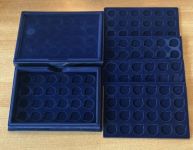 Leer Etui Box Münzkassete mit 5 Auflagen für Münzen, Medaillen