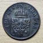 3 Pfennige 1865 A, Scheide Münze, Kupfer Münze Preussen