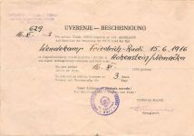 Orig. Bescheinigung / Удостоверение Kriegsgefangene 1948 Pirna Sachsen