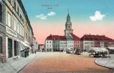 Marktplatz Crossen an der Oder Ostbrandenburg Postkarte AK