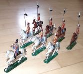 Sammlung Lot 8 Zinnfiguren bemalt Preußen Husaren Reite Kavallerie um 1900