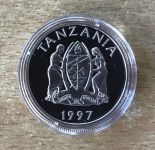 Tansania 200 Shilling 1997 Spitzmaulnashorn Silber PP mit Zertifikat