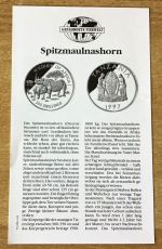 Tansania 200 Shilling 1997 Spitzmaulnashorn Silber PP mit Zertifikat