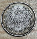 1/2 Mark, 1912 J, Deutsches Reich, 900er Silber Münze, Sehr Schön