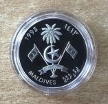 Malediven 250 Rufiyaa 1993 Zweikampf Fußball PP Silbermünze Zertifikat