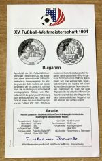 Bulgarien 100 Leva 1993 Austragungsort New YorkFußball PP Silbermünze Zertifikat