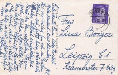 Grüne Wiese mit Berglehne und Hospiz Guben Brandenburg Postkarte AK 1942