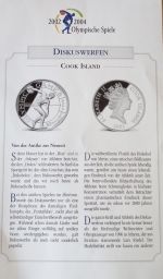 Cook Island 10 Dollars 2001 Antiker Diskuswerfer Silber PP