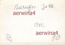 Flaktreffer am Flugzeug Ju 88 nach Feindflug Griechenland