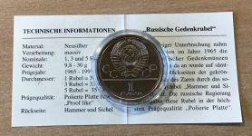 Russland 1 Rubel 1979 Eroberung des Kosmos PP mit Zertifikat