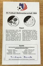 Nepal 500 Rupien 1992 Treffer Fußball PP Silbermünze Zertifikat
