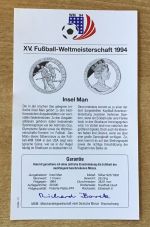 Insel Man 1 Crown 1994 Kopfball -Duell Fußball PP Silbermünze Zertifikat