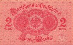 2 Mark Darlehnskassenschein 12.8.1914, DEU-60 Siegel rot Kassenfrisch/UNC