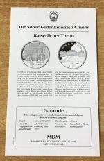 China 10 Yuan 1997 Kaiserlicher Thorn Silber PP mit Zertifikat