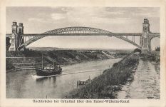 AK Grünthal Hochbrücke Schiff Kaiser Wilhelm Kanal Schleswig-Holstein ungelaufen