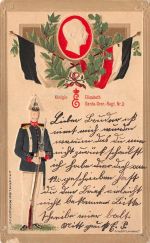 Regimentskarte geprägt Königin Elisabeth Garde-Gren.-Regt. Nr. 3 1904 Berlin