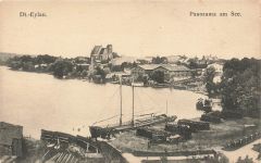 Panorama am See Dt. Eylau Westpreussen Postkarte AK