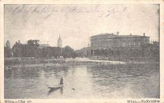 Uferstraße mit Wilja Fluss Wilno Nadbrzena Litauen Postkarte AK 1915
