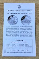 China 5 Yuan 1993 Terrakotta -Armee Silber PP mit Zertifikat