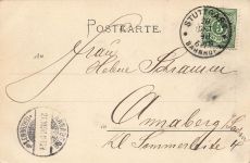 AK Stuttgart Gesamtansicht Panorama Baden-Württemberg 1898 gelaufen Postkarte
