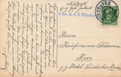 AK Würzburg Domstraße Dom Strassenbahn Bayern 1917 gelaufen Postkarte