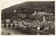 AK Heidelberg Stadtansicht Brücke Kirche Baden-Württemberg 1935 gelaufen