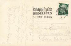 AK Heidelberg Stadtansicht Brücke Kirche Baden-Württemberg 1935 gelaufen