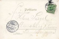 AK Strassburg Kaiserplatz Elsässerin Frankreich 1896 gelaufen Postkarte Litho