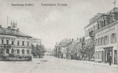 Französische Vorstadt, Restaurant und Postamt in Saarburg Rheinland-Pfalz AK