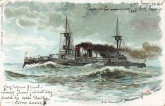 S.M. Panzerschiff Weissenburg unter Dampf Postkarte AK 1901