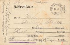 1.WK Handgemalte Feldpostkarte Inft. Regt. 184
