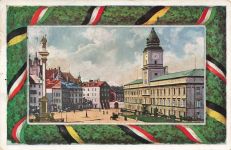 AK Warschau Königsschloss Eichenkranz 1916 Polen gelaufen Kriegsgedenkkarte