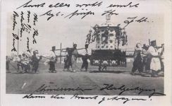 Foto-AK Tientsin 天津 (Tiānjīn) Chinesischer Hochzeitzug Deutsche Post China 1909