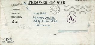 POW Kriegsgefangenschaft Brief Post USA 2wk Camp-Camp Gordon WH Prisoner War