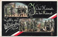AK 1.WK In der Heimat gibts ein Wiedersehen Soldaten 1915 Patriotika Postkarte