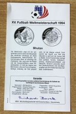 Bhutan 300 Ngultrum 1992 Kampf um Ball Fußball PP Silbermünze Mit Zertifikat