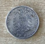 5 Mark Albert König von Sachsen 1876 E Kaiserreich Silber