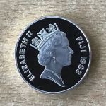 Fidschi - Insel 10 Dollars 1993 Fallrückzieher Fußball PP Silbermünze Zertifikat