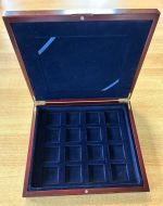 Leer Holz Etui Holzmünzbox für 16 Münzen Medaillen