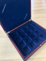 Leer Holz Etui Holzmünzbox für 16 Münzen Medaillen