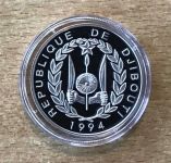 Dschibuti 100 Francs 1994 Fußballer Fußball PP Silbermünze Zertifikat