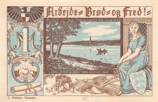1 Mark Notgeld SATRUP DNS Sottrup DK (1920) Entwertungs-Aufdruck