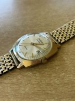 Herren Armbanduhr Glashütte Spezimatic mit Datumsanzeige Goldplaque 26 Rubis